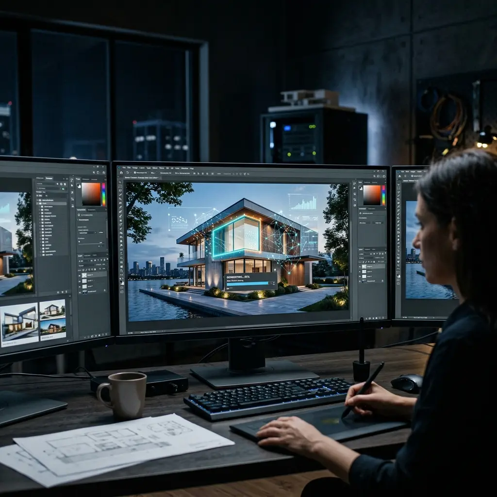 Ứng Dụng AI Photoshop Trong Kiến Trúc: Workflow Thực Chiến Với Lotuz AI